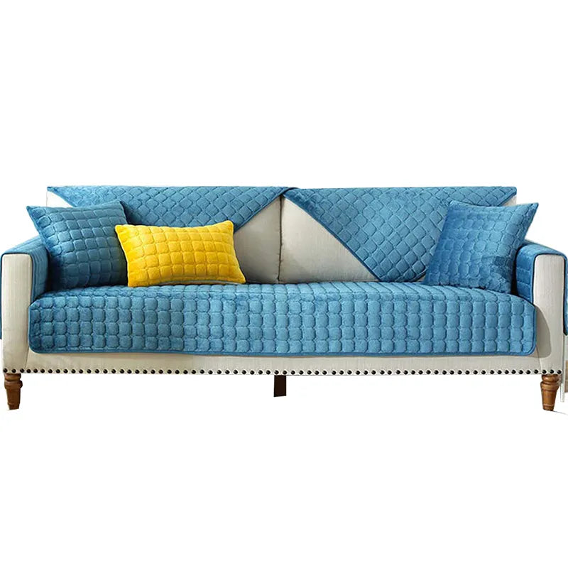 Sikunuo | Cozy Soft Thick Plush Non-Slip Sofa Cover