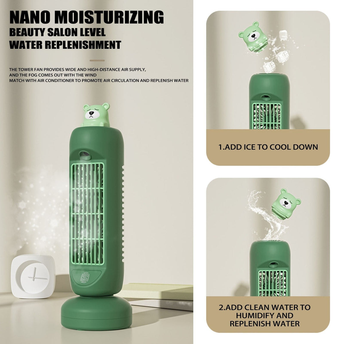 Sikunuo | Mini Bear Air Cooler Humidifier Fan