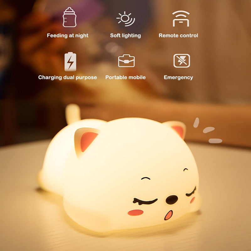 Sikunuo | Mini Cat LED Touch Sensor Night Lamp