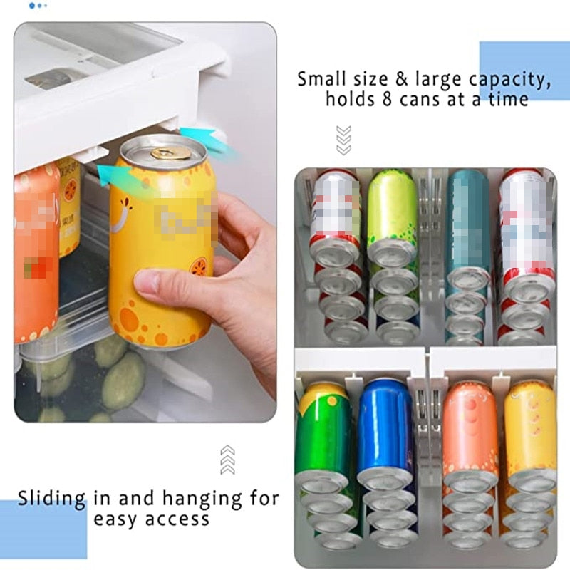 Sikunuo | Refrigerator Beverage Organizer Slide Rack