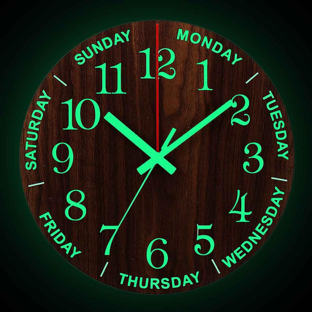 Sikunuo | Nordic Luminous Wood Silent Wall Clock