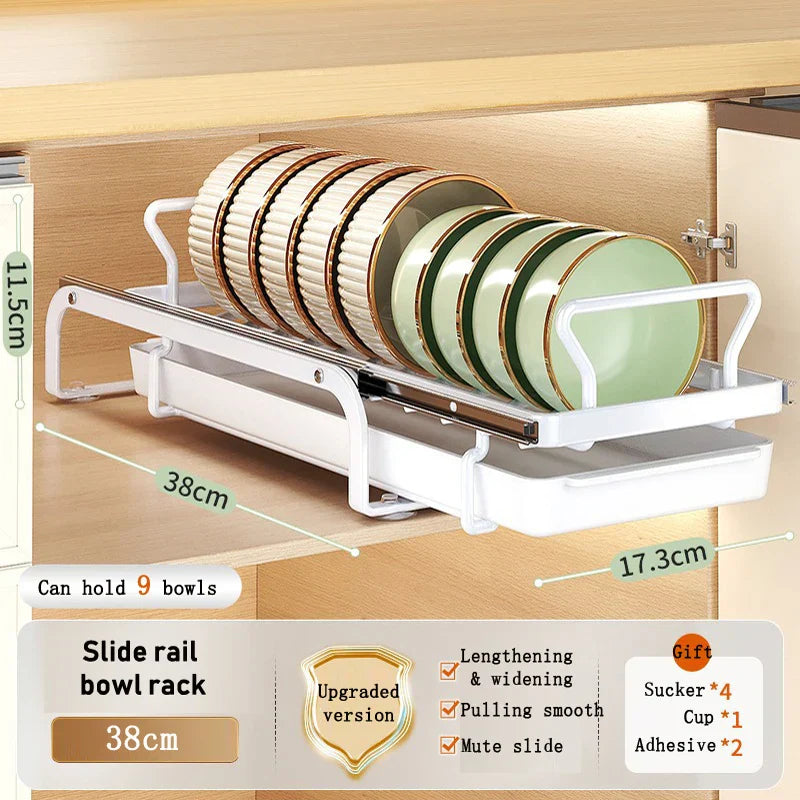 Sikunuo | Kitchen Cabinet Sliding Storage Dish Rack
