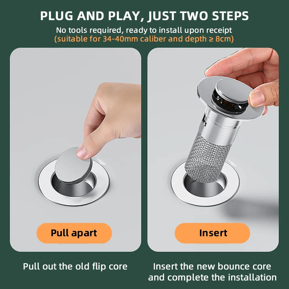 Sikunuo | Pop-up Anti Clogging Drain Sink Strainer Filter