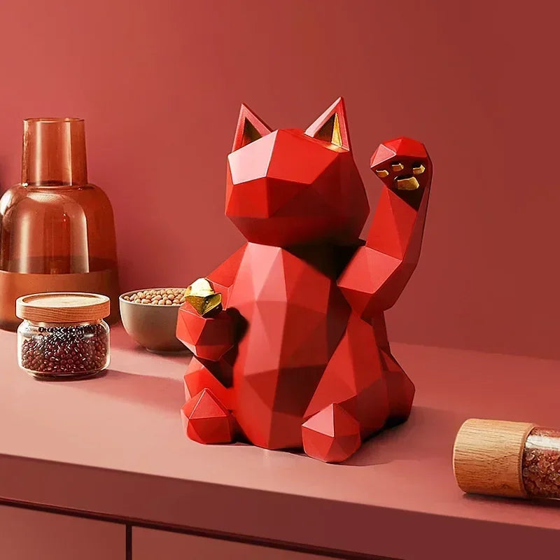 Sikunuo | Nordic Minimalism Geometry Lucky Cat Statues