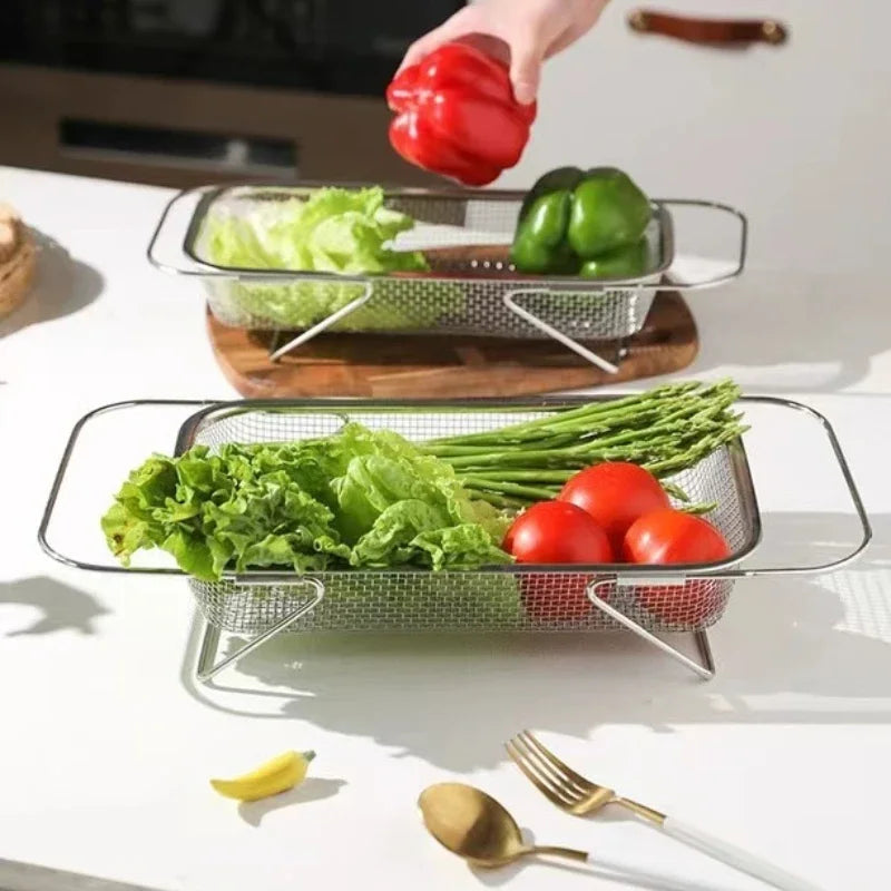 Sikunuo | Space-Saving Over-Sink Mesh Strainer Rack