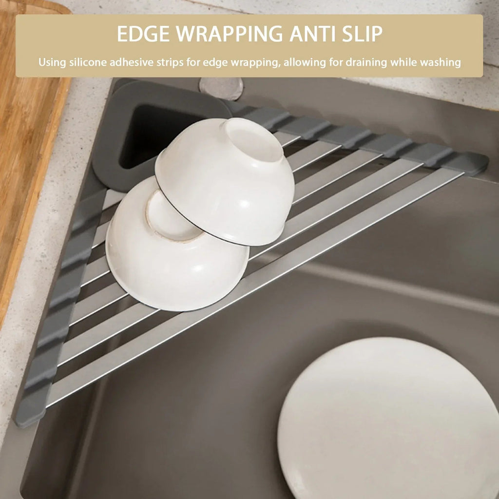 Sikunuo | Sink Mounted Triangle Drainage Rack Kitchen Storage Shelf