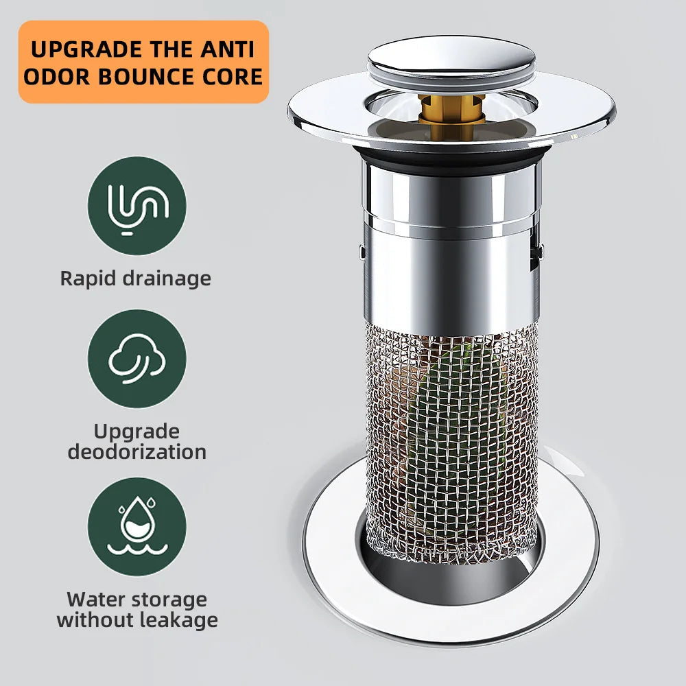 Sikunuo | Pop-up Anti Clogging Drain Sink Strainer Filter