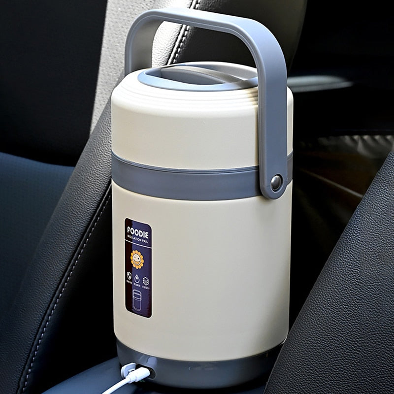Sikunuo | USB Heated Lunch Box | 304 Stainless Steel, Portable Food Warmer