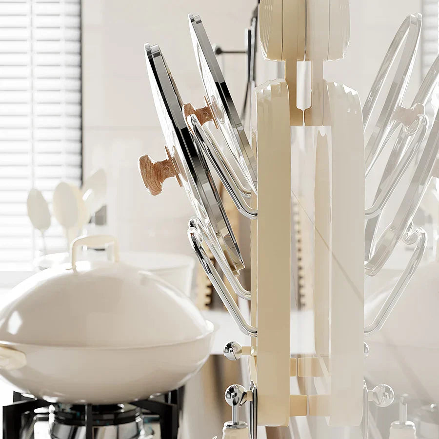 Sikunuo | Suction Wall-Mounted Pot Lid Organizer Storage Rack