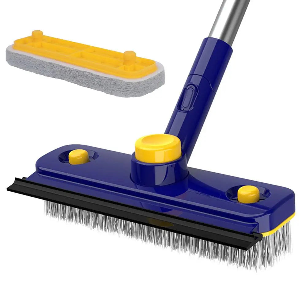 Sikunuo | 2in1 V-Shaped Long Handle Floor Scrub Edge Cleaner Brush
