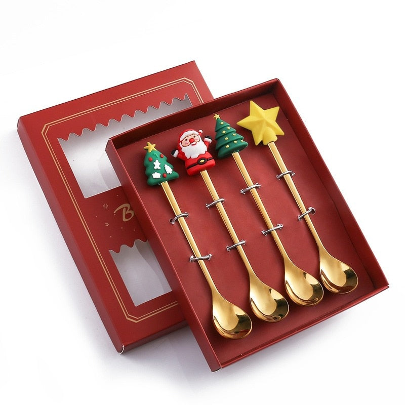 Sikunuo | 4Pcs Christmas Best Wishes Tableware Set