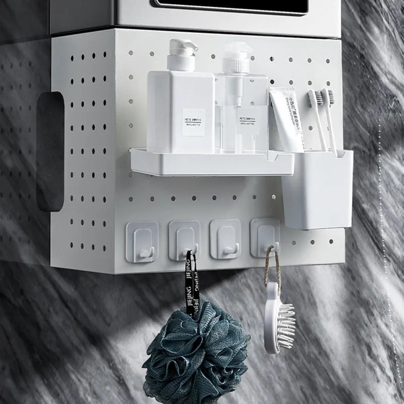 Sikunuo | Kitchen Organizer Wall-Mounted Hole Board Storage Rack