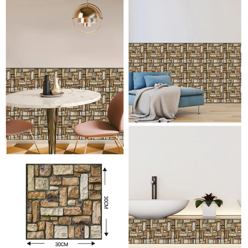 Sikunuo | 3D Wall Brick Pattern Decal