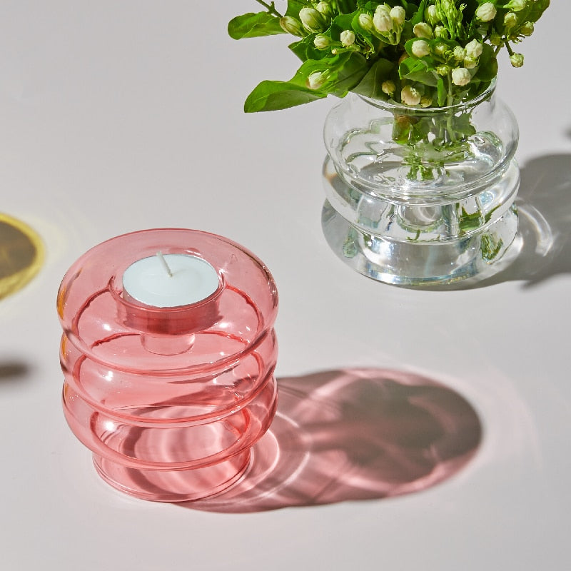 Sikunuo | Dual Glass Spiral Candle Holder