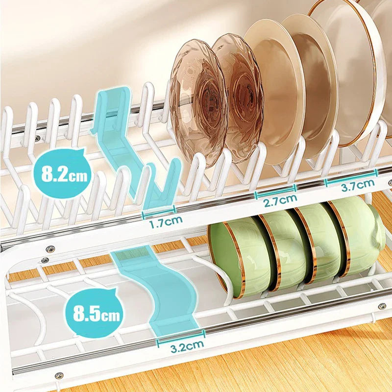 Sikunuo | Kitchen Cabinet Sliding Storage Dish Rack