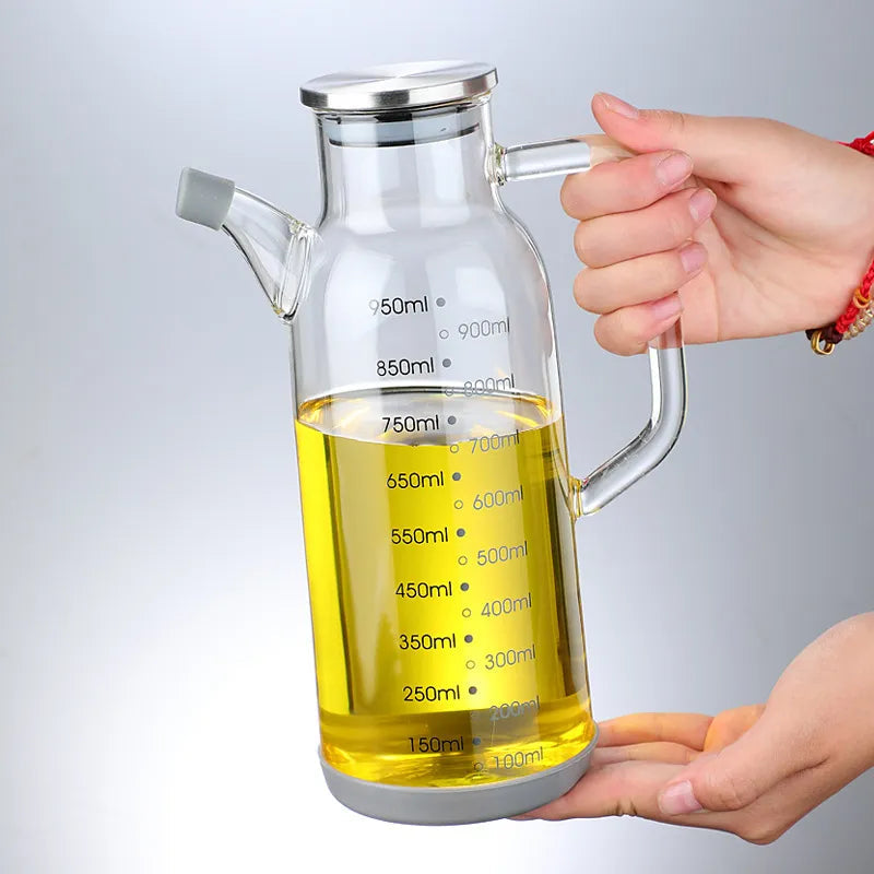 Sikunuo | Pure Glass Measuring Scale Oil Dispenser  Bottle