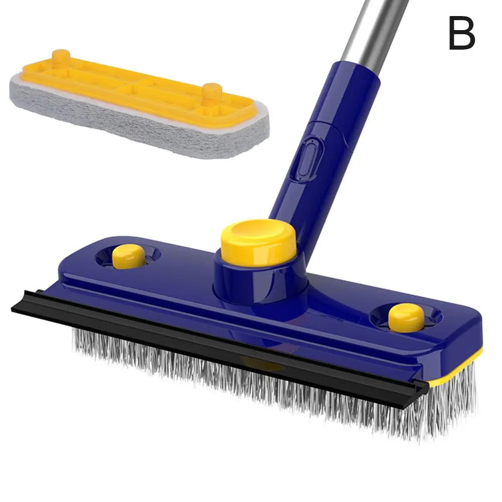 Sikunuo | 2in1 V-Shaped Long Handle Floor Scrub Edge Cleaner Brush