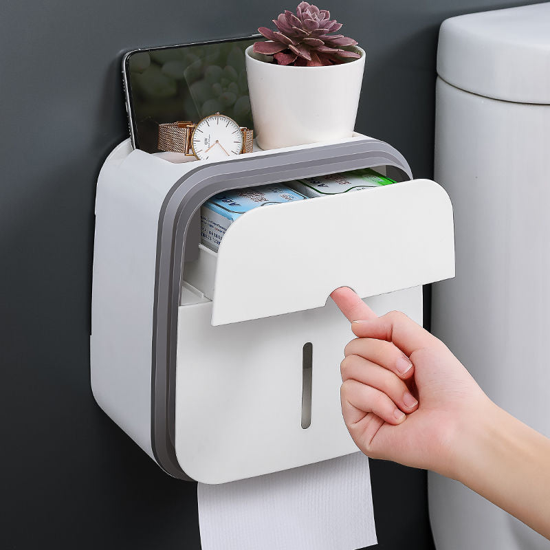 Sikunuo | Wall-Mounted Bathroom Organizer Tissue Box Holder
