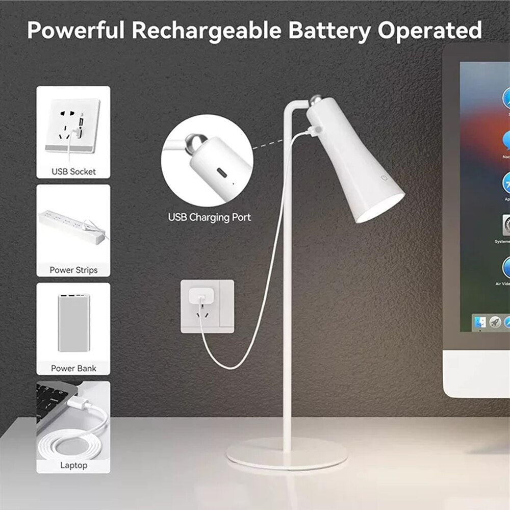 Sikunuo | Shiny Orbit Rechargeable Rotating Desk Lamp