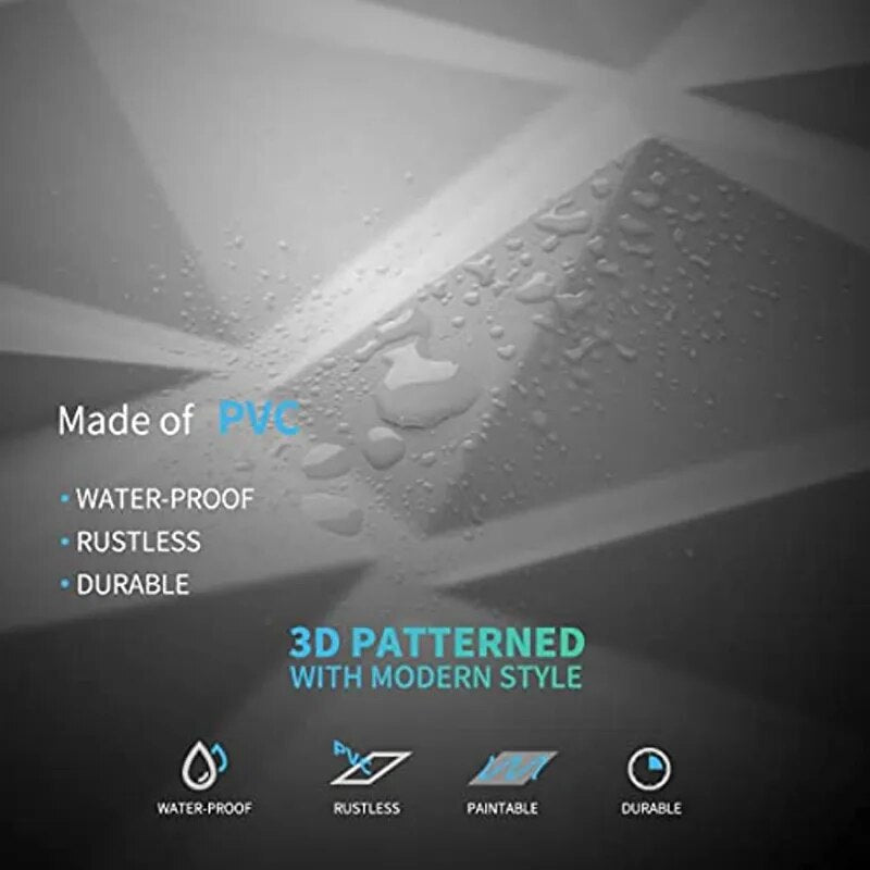 Sikunuo | 3D Diamond Design Decorative Matt Wall Panel Stickers