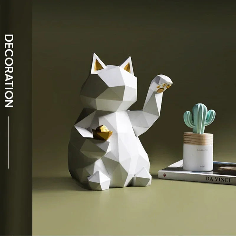 Sikunuo | Nordic Minimalism Geometry Lucky Cat Statues