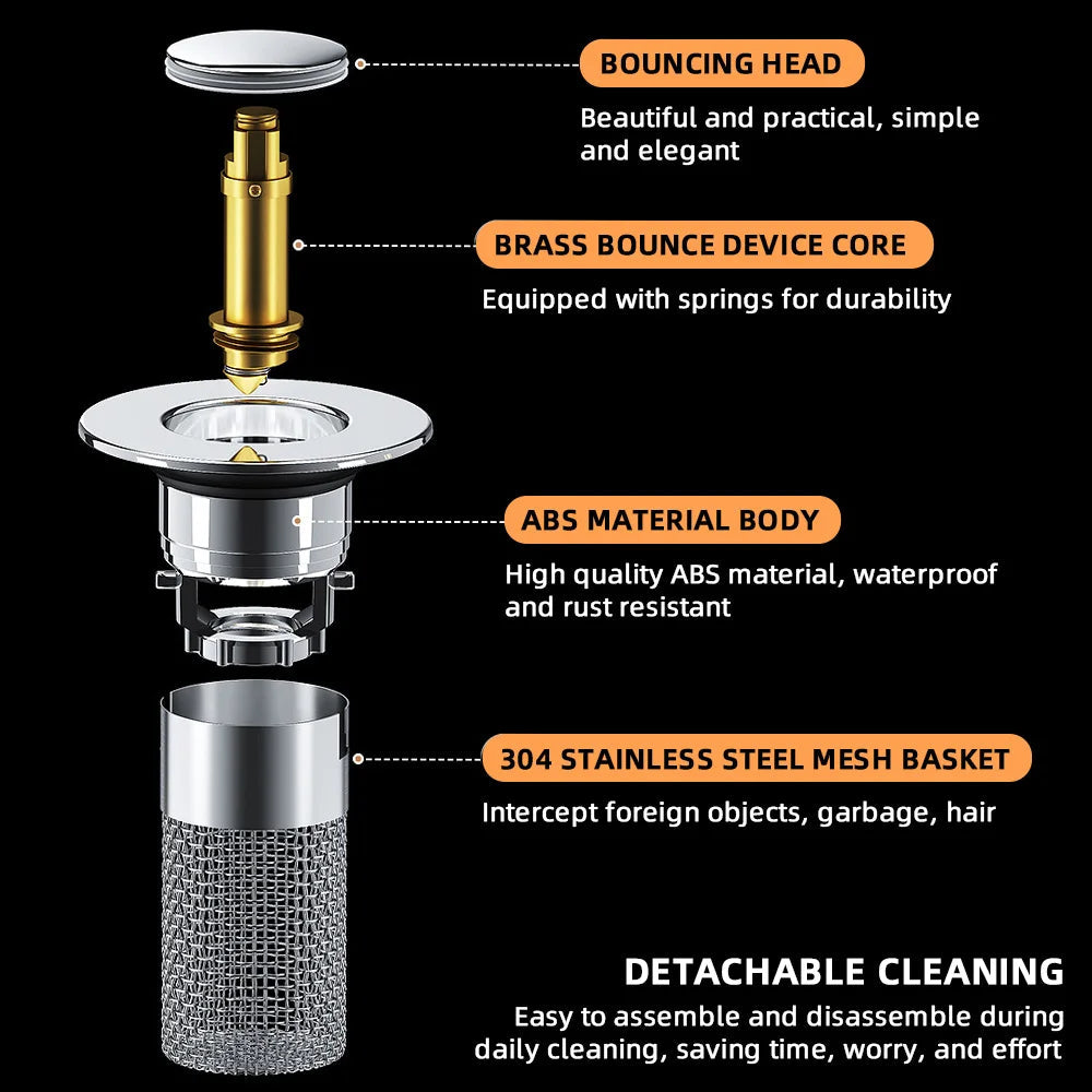 Sikunuo | Pop-up Anti Clogging Drain Sink Strainer Filter