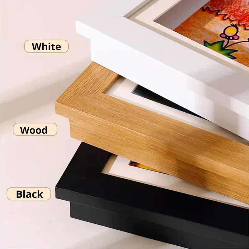 Sikunuo | Magnetic Wooden Kids Easy Open Art Frame