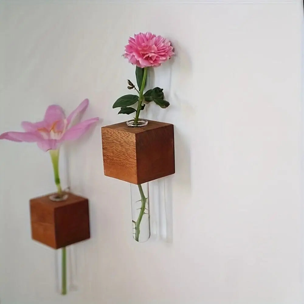 Sikunuo | Wooden Magnetic Flower Tube Vase