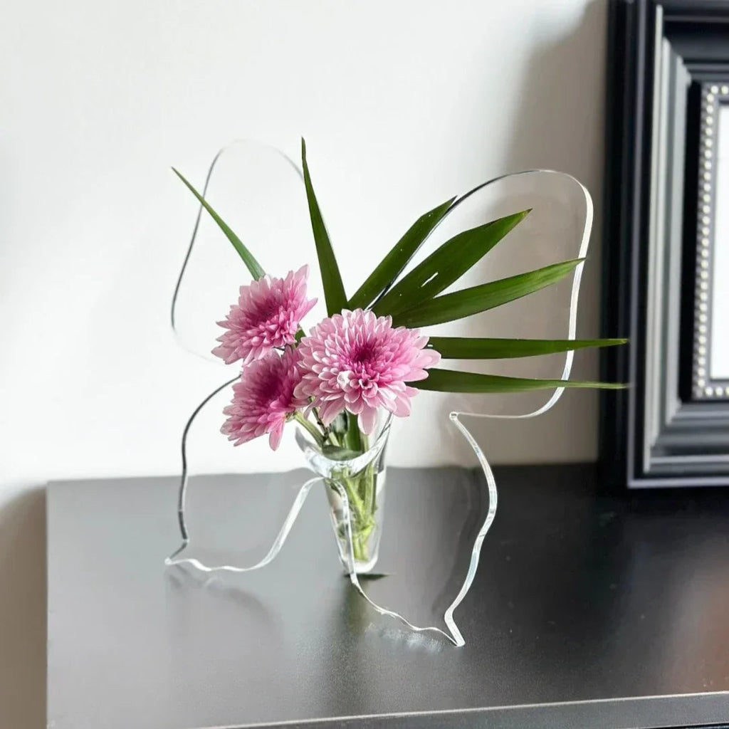 Sikunuo | Artistic Butterfly Clear Flower Vase