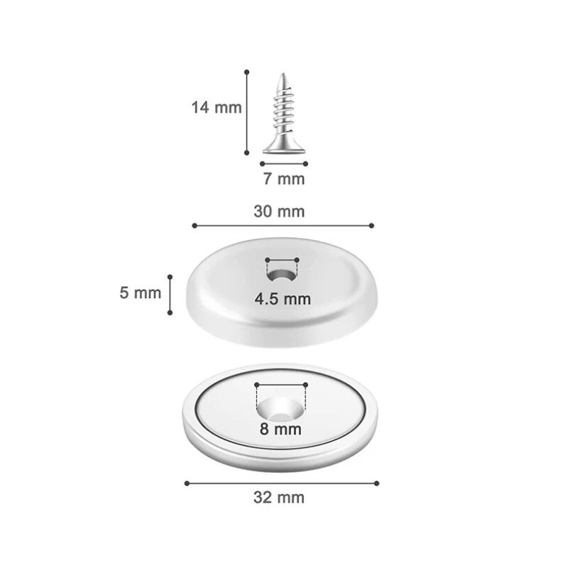 Sikunuo | Strong Hold Round Base Mountable Magnet