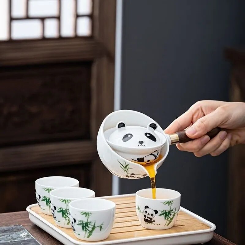 Sikunuo | Panda Spin Rotating Tea Set