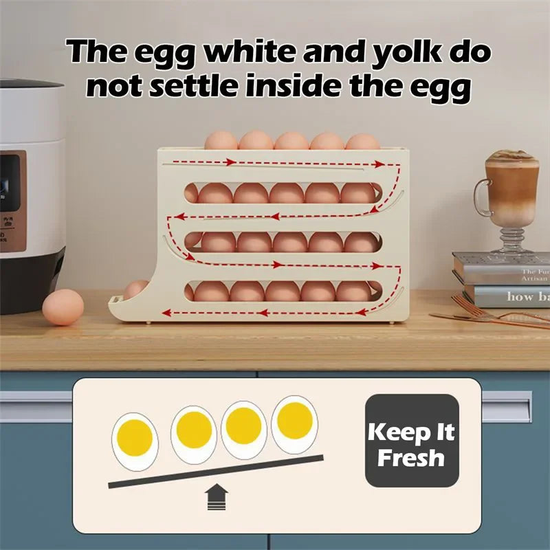 Sikunuo | Eggs Dispenser Fridge Organizer Rack