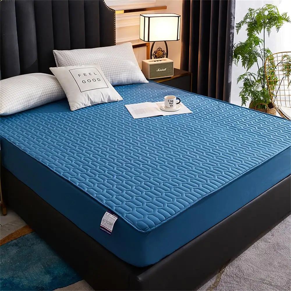 Sikunuo | Waterproof Ultra-Soft Fitted Latex Mattress Pad Cover
