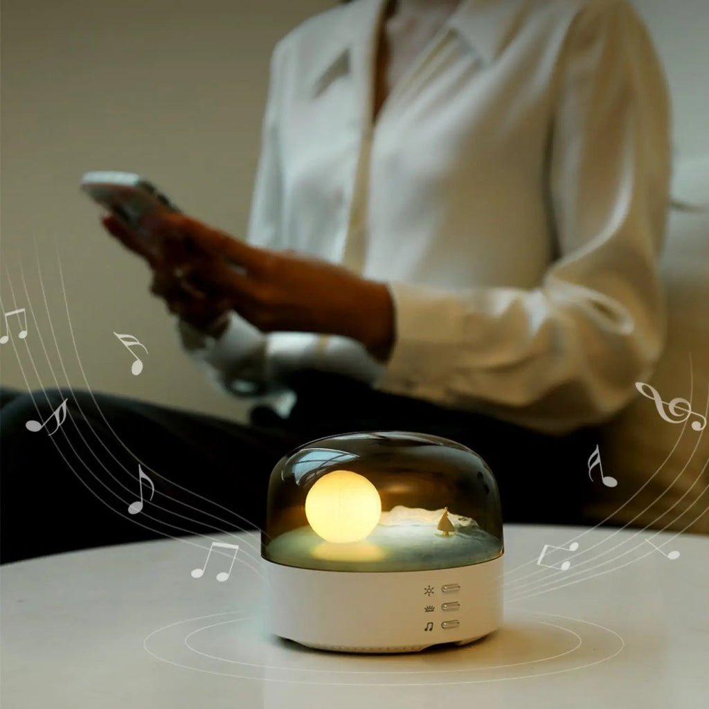 Sikunuo | 3D Mysterious Moon LED Night Light Speaker