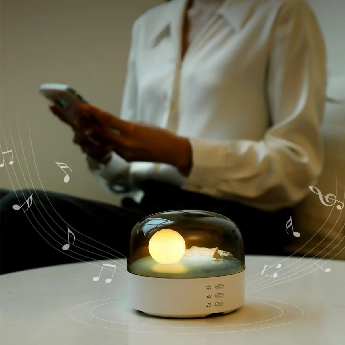 Sikunuo | 3D Mysterious Moon LED Night Light Speaker
