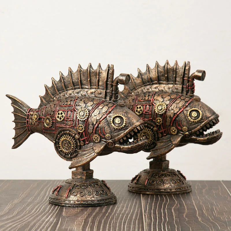 Sikunuo | Steampunk Mechanical Blackfish Figurine