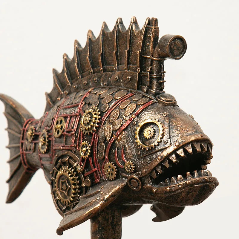 Sikunuo | Steampunk Mechanical Blackfish Figurine