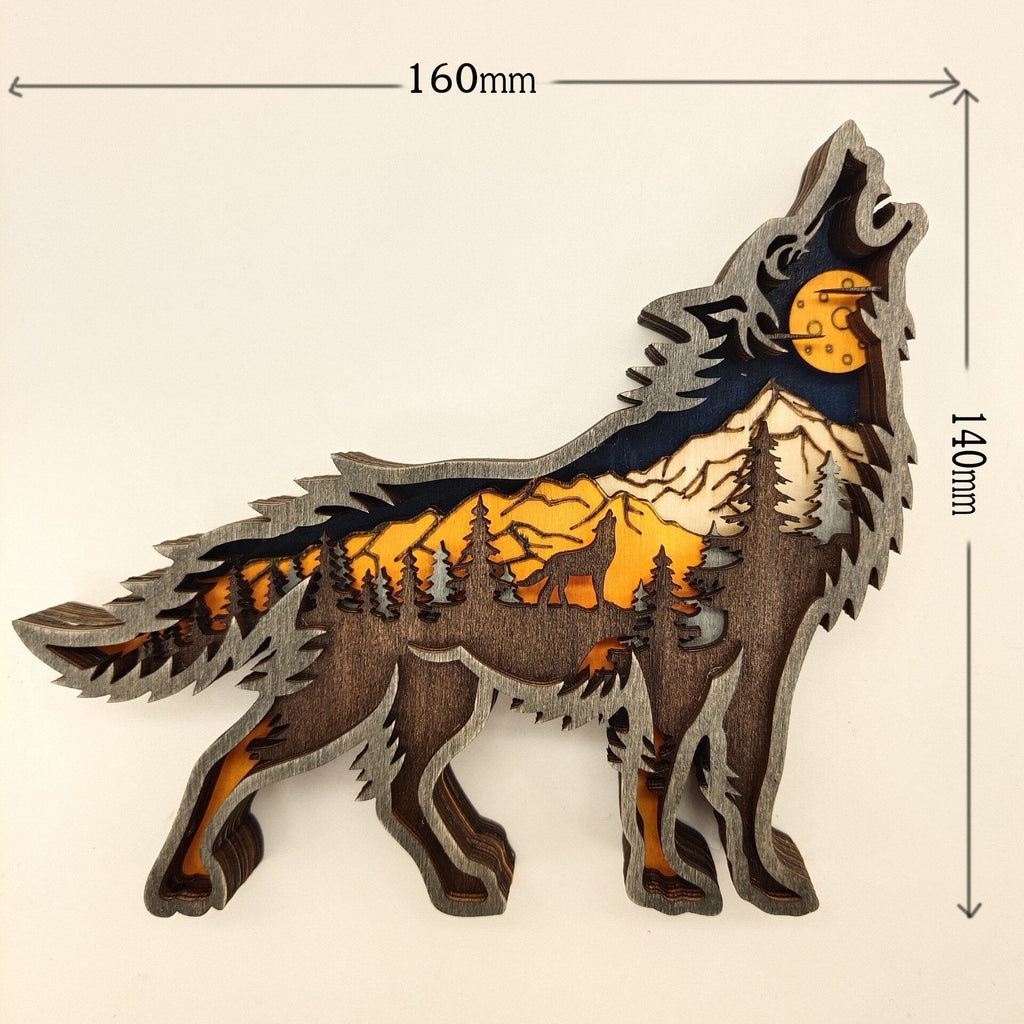 Sikunuo | Nightglow Wooden Craft Wolf Decor