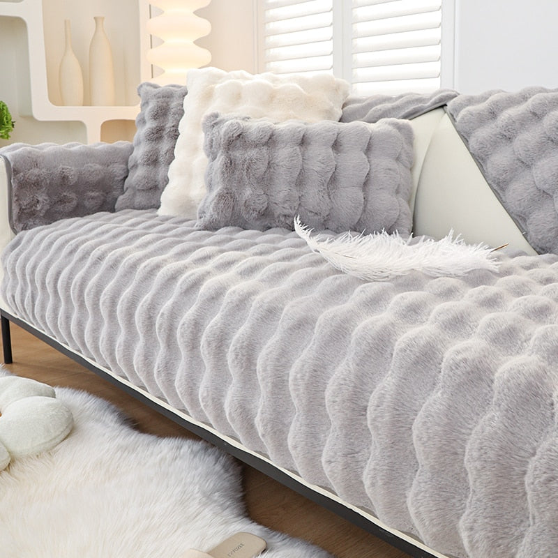 Sikunuo | Snuggly Comfy Plush Sofa Cover