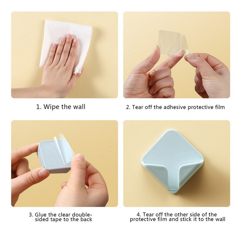 Sikunuo | Self-Adhesive Strong Cable Holding Wall Hook