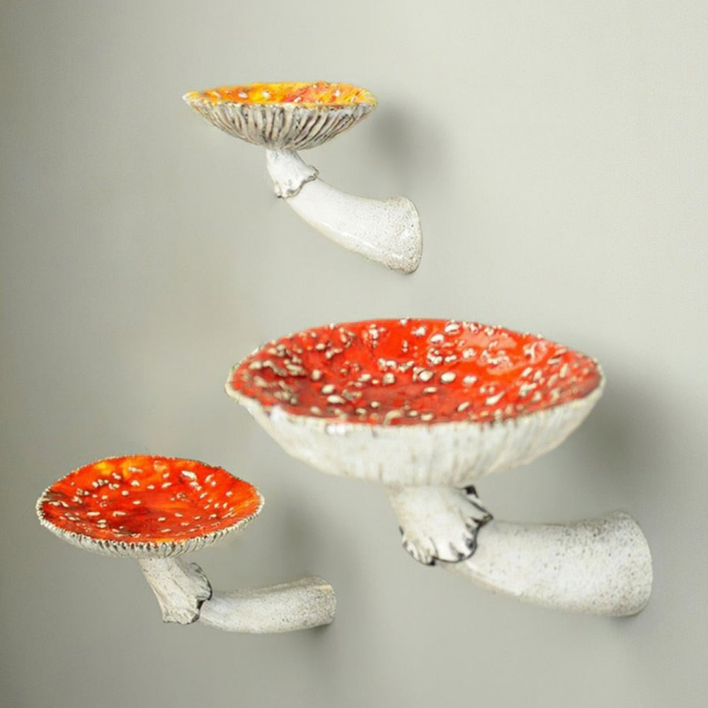 Sikunuo | Mushroom Shape Floating Resin Wall Shelf