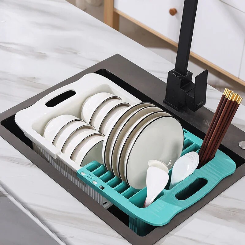 Sikunuo | Efficient Kitchen Retractable Dish Drain Rack