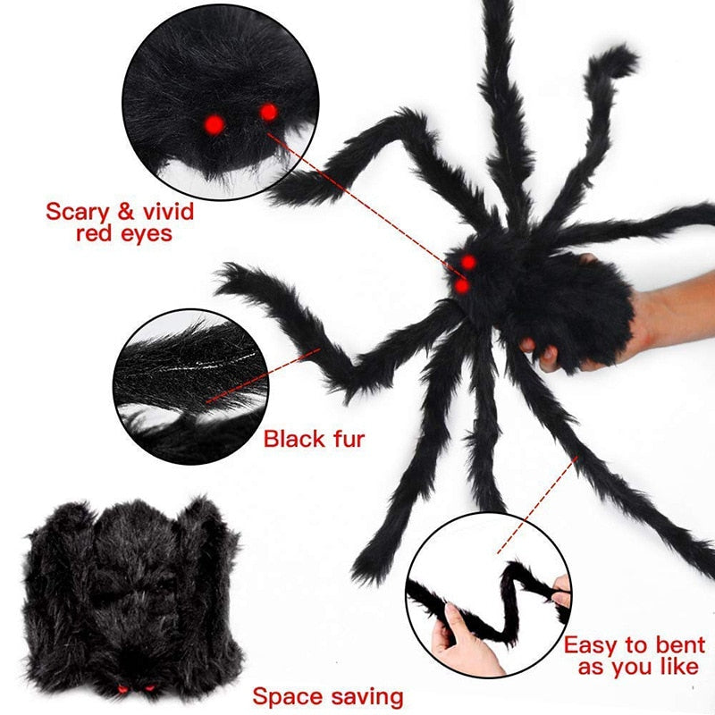 Sikunuo | Big Black Spider Halloween Party Decoration