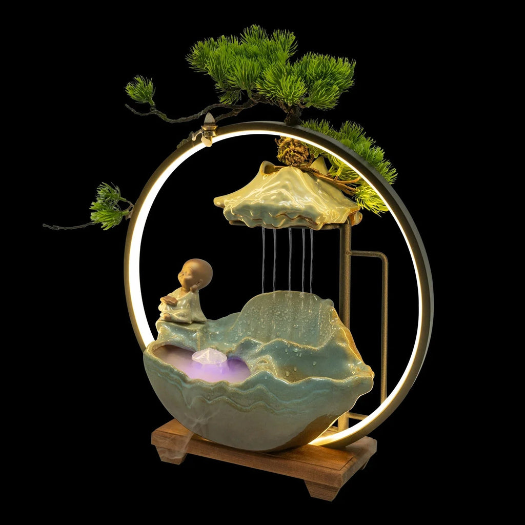 Sikunuo | Waterfall Fortune LED Incense Burner Zen Decor