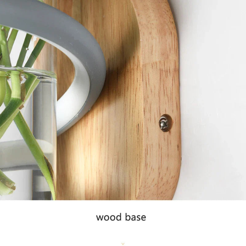Sikunuo | Nordic Unique Wooden Outdoor Wall Vase Lamp