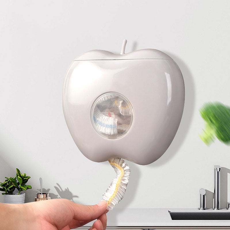 Sikunuo | Apple Shaped Wall Mounted Disposable Plastic Wrap Container