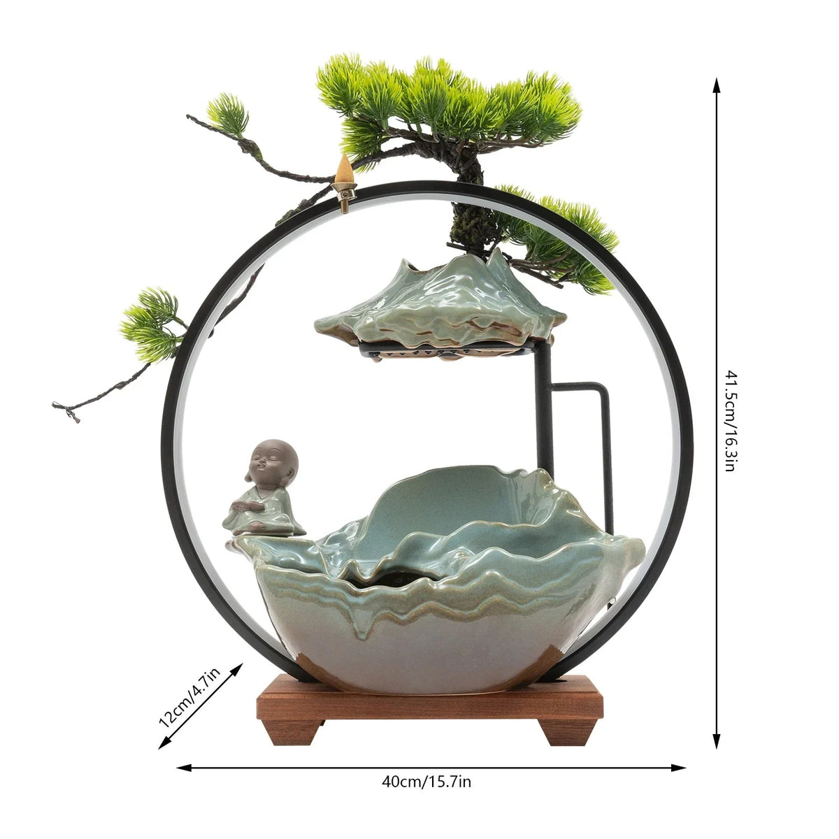 Sikunuo | Waterfall Fortune LED Incense Burner Zen Decor