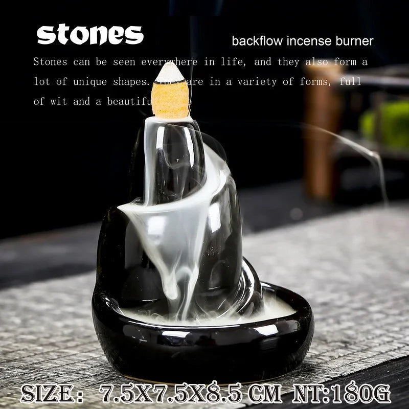 Sikunuo | Black River Ceramic Backflow Incense Burner