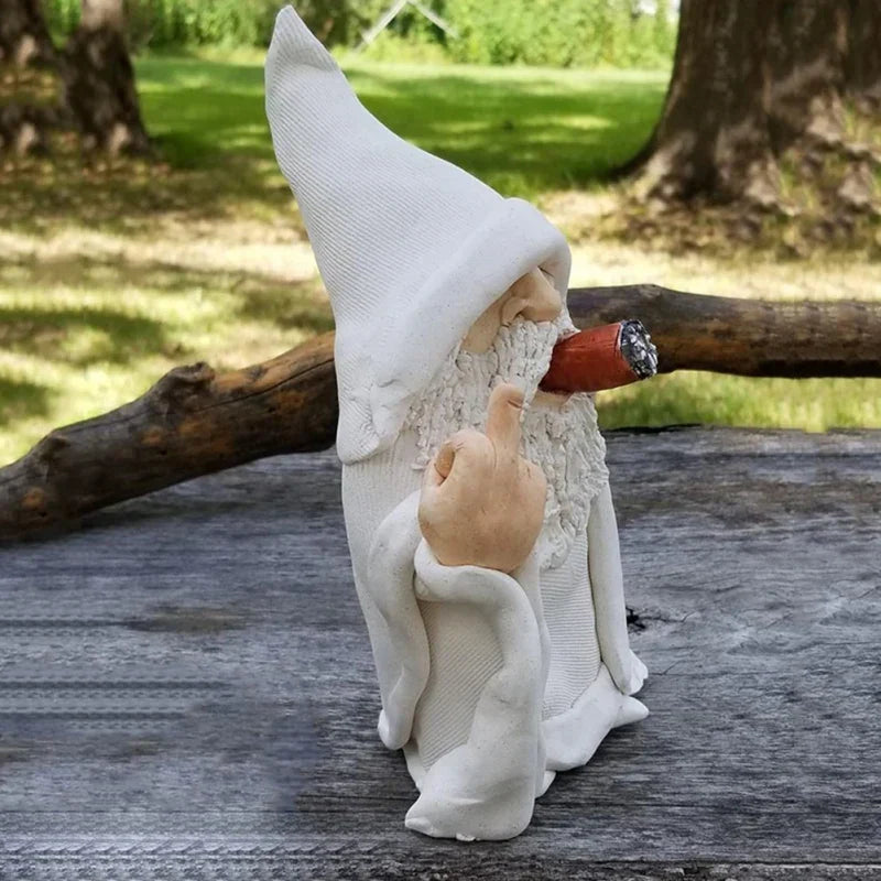 Sikunuo | Angry Middle Finger Garden Gnome Decor