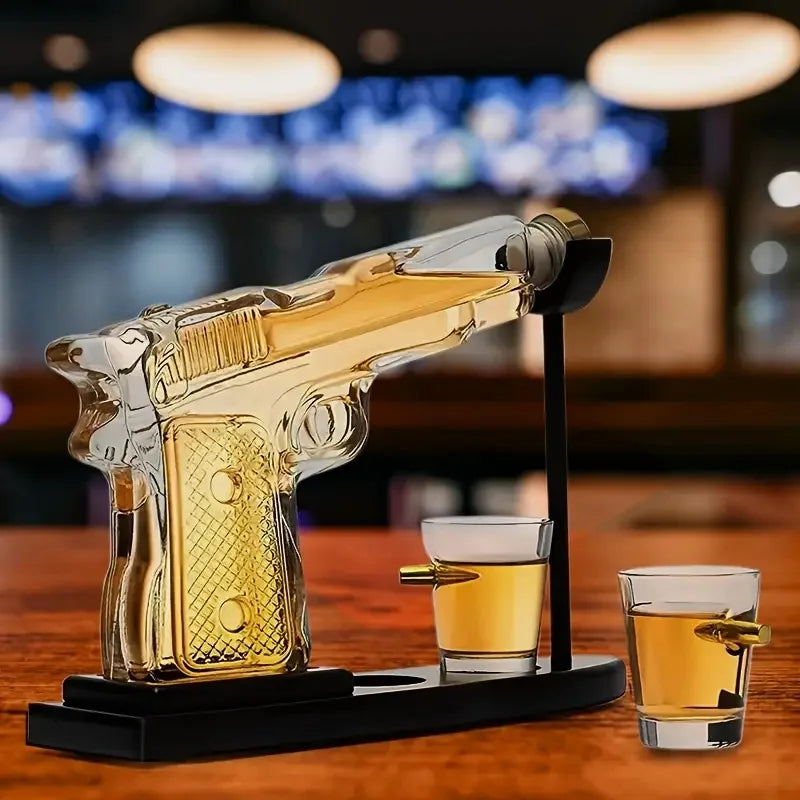 Sikunuo | Gun Shape Bullet Glass Decanter Set